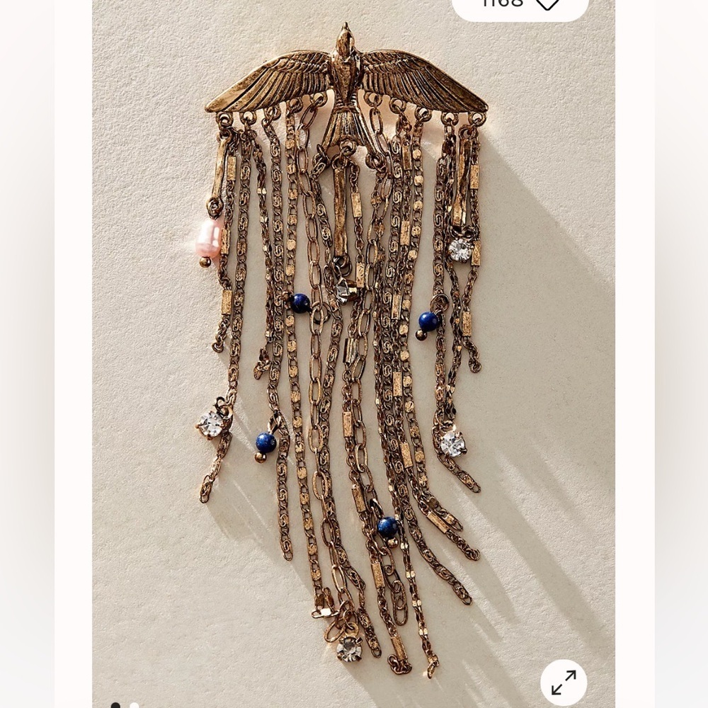 Free People Cresta Brooch Gold NWT